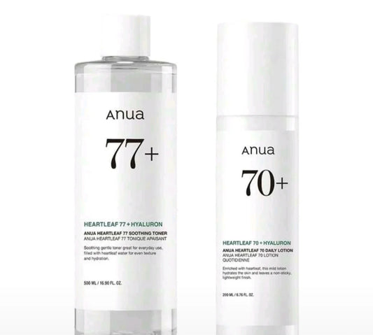 Anua Heartleaf Hydration Duo – 77% Soothing Toner & 70+ Daily Lotion