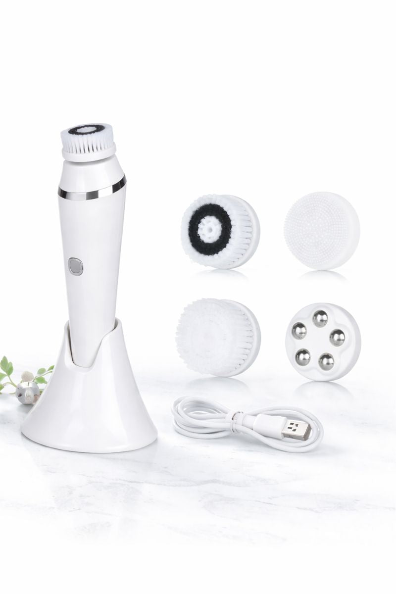 4-in-1 Rechargeable Facial Cleansing Brush (Waterproof & Silicone)