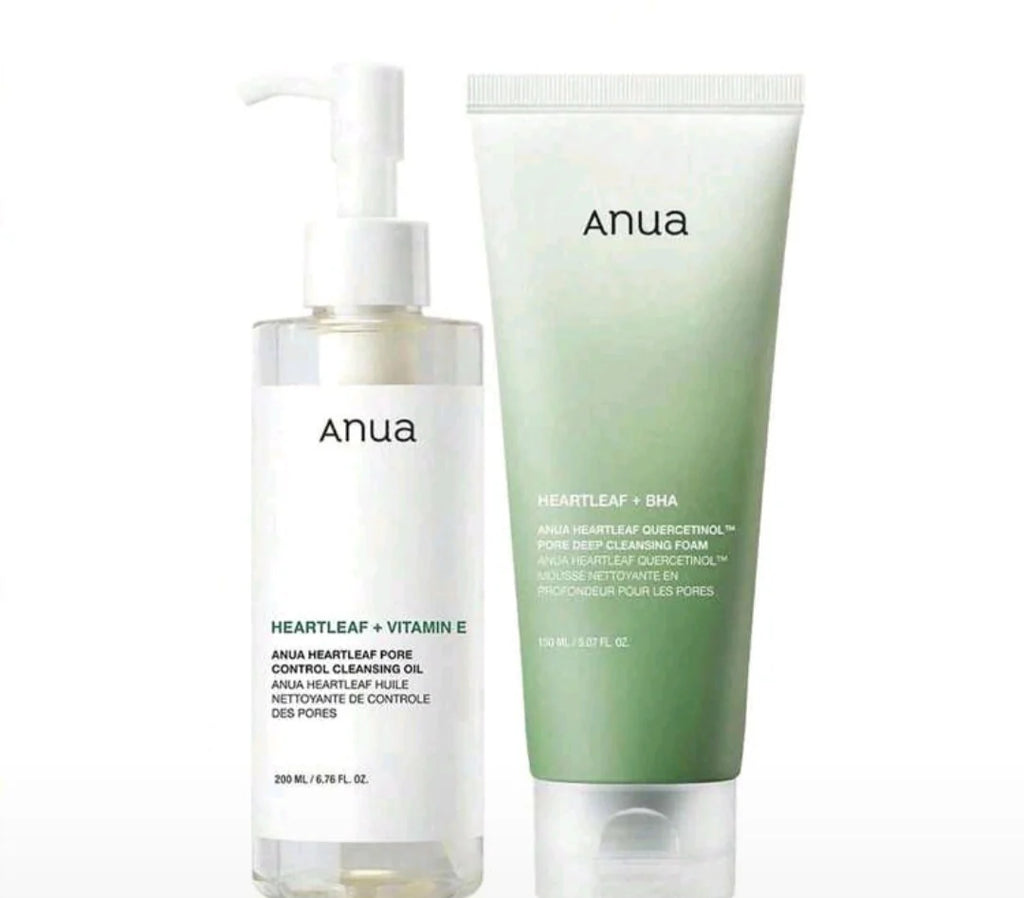 Anua Heartleaf Double Cleansing Set (Oil Cleanser + Foam Cleanser)
