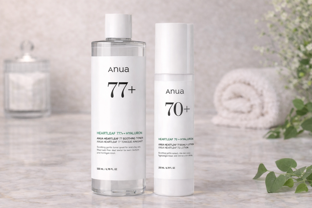 Anua Heartleaf Hydration Duo – 77% Soothing Toner & 70+ Daily Lotion