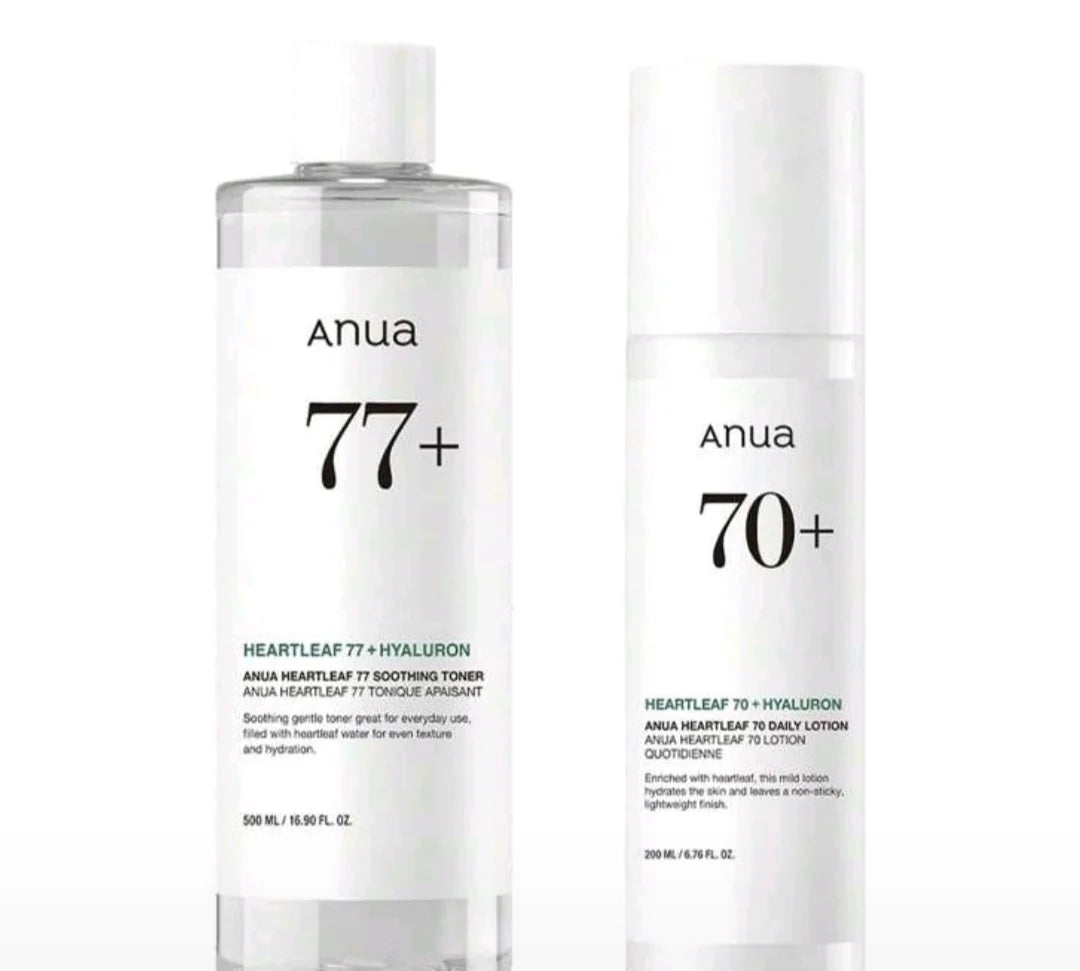 Anua Heartleaf Hydration Duo – 77% Soothing Toner & 70+ Daily Lotion